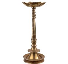 Handmade Rustic Brass Nilavilakku Oil Lamp For Diwali And Pooja