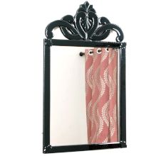 Handmade Silver Glass Venetian Mirror Rectangle Shape And Black Frame