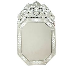 Handmade Silver Glass Octagonal Shape Framed Decorative Venetian Mirror