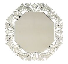 Handmade Silver Venetian Decorative Mirrors In Octagon Shape