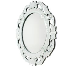 Handmade Silver Glass Venetian Round Mirror