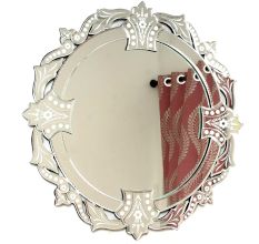 Handmade Silver Round Decorative Venetian Wall Mirror
