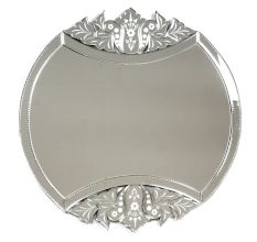Handmade Silver Glass Unique Venetian Mirror With Engraved Design