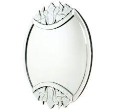 Handmade Silver Glass Unique Venetian Mirror With Engraved Design