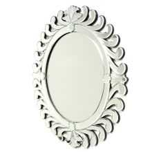 Handmade Silver Glass Venetian Round Sunburst Wall Mirror
