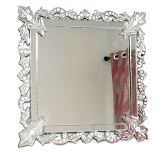 Handmade Silver Glass Square Venetian Design Wall Mirror