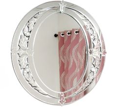 Handmade Silver Glass Oval Venetian Mirror