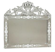 Handmade Glass Silver Horizontal Venetian Mirror