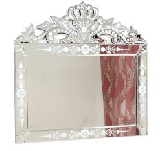 Handmade Glass Silver Horizontal Venetian Mirror