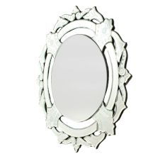 Handmade Silver Glass Venetian Round Decorative Mirror