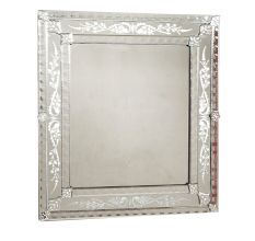 Handmade Silver Glass Square Venetian Wall Mirror