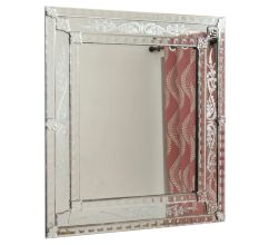 Handmade Silver Glass Square Venetian Wall Mirror