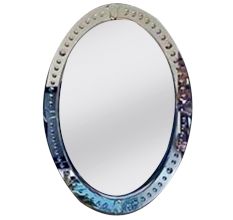 Handmade Blue Oval Venetian Mirror
