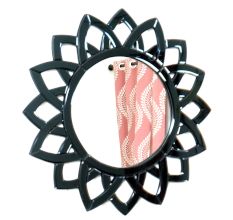 Handmade Black Geometrical Shaped Venetian Mirror