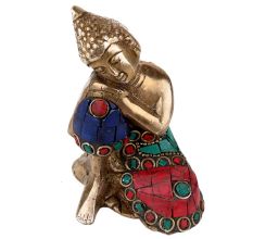 Handmade Multicolored Brass Gautam Buddha Statue