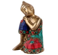 Handmade Multicolored Brass Gautam Buddha Statue
