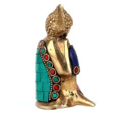Handmade Multicolored Brass Gautam Buddha Statue