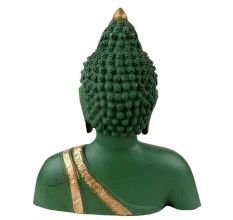 Handmade Antique Green Brass Lord Buddha Bust Statue