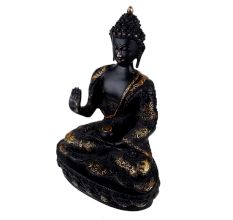 Handmade Black Brass Buddha Medicine Statue And Blessing  Pose