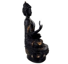 Handmade Black Brass Buddha Medicine Statue And Blessing  Pose