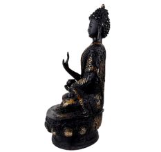 Handmade Black Brass Buddha Medicine Statue And Blessing  Pose