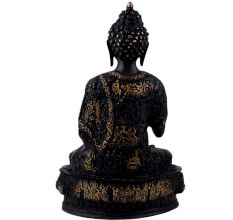 Handmade Black Brass Buddha Medicine Statue And Blessing  Pose