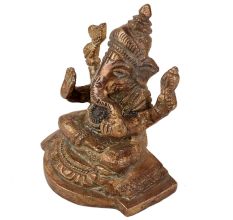 Handmade Rustic Brass Ganesha Statue Home Decor