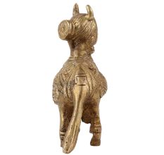 Handmade Golden Brass Indian Cow Kamdhenu Statue