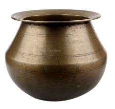 Handmade Antique Gold Brass Punjabi Handi Pot