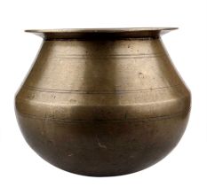 Handmade Antique Gold Brass Punjabi Handi Pot