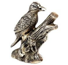 Handmade Silver Brass Bird Model Figurine Statue