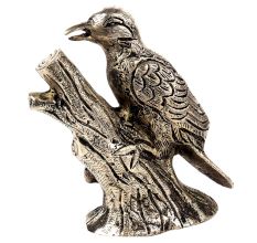 Handmade Silver Brass Bird Model Figurine Statue