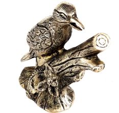 Handmade Silver Brass Bird Model Figurine Statue