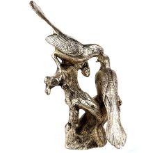 Handmade Silver Brass Love Birds Sitting On Tree's Branch Couple
