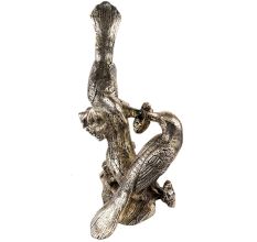 Handmade Silver Brass Love Birds Sitting On Tree's Branch Couple