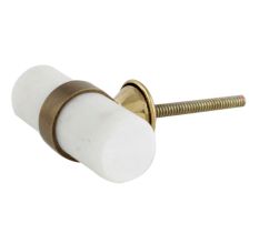 White Tube Stone Drawer Knob