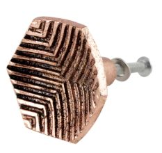 Hexagon Antique Copper Aluminium Cabinet Knob