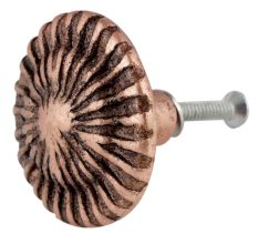 Round Cornflower Antique Copper Aluminium Cabinet Knob