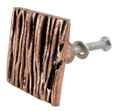 Square Bark Shape Antique Copper Aluminium Cabinet Knob