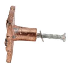 Square Bark Shape Antique Copper Aluminium Dresser Knob