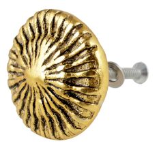 Round Cornflower Antique Golden Aluminium Cabinet Knob