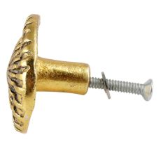Round Cornflower Antique Golden Aluminium Cabinet Knob