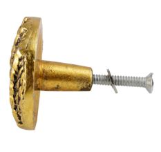 Round Jute Shape Antique Golden Aluminium Dresser Knob