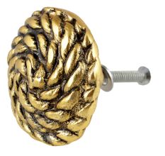 Round Rope Antique Golden Aluminium Cabinet Knob