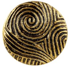 Round Wave Shape Antique Golden Aluminium Cabinet Knob