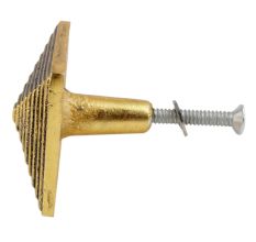 Square Pyramid Antique Golden Aluminium Cabinet Knob
