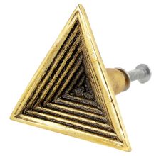 Triangular Pyramid Antique Golden Aluminium Cabinet Knob
