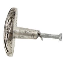 Round Bark Shape Antique Silver Aluminium Dresser Knob