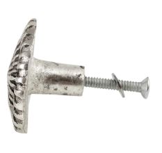 Round Cornflower Antique Silver Aluminium Cabinet Knob