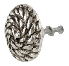 Round Rope Antique Silver Aluminium Cabinet Knob